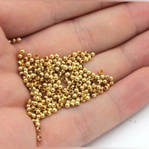 50 PCS 2mm 24k Shiny Gold Plated, Ball Spacer Beads, Gold Ball Beads